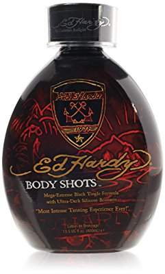 Ed Hardy Body Shots Extreme Black Tingle Bronzer Tanning Lotion