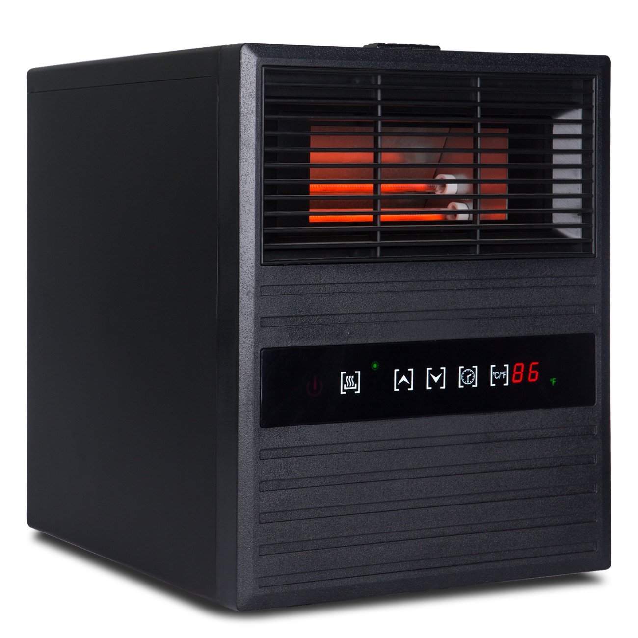 Della Portable Electric Infrared Quart Heater 1500watt with Remote Control and Wheels, 1500-Watt