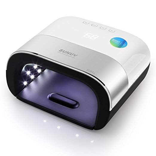 SUNUV SUN3 48W UV LED Nail Lamp for Gel Nails with Memory Timer, LCD Display, Sensor and Double-Speed Curing