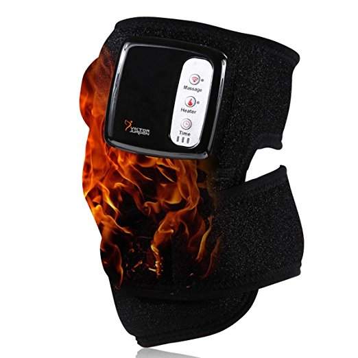 VIKTOR JURGEN Heat Knee Brace Wrap,Heated and Vibration Massage Therapy Knee and Joint Pain Relief Wireless Massager