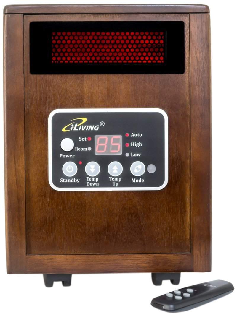 iLIVING Infrared Portable Space Heater with Dual Heating System, 1500W